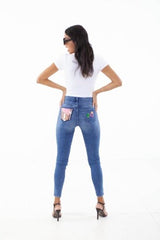 HASHTAG QUEENS BLUE JEANS WITH SEE THRU WINDOW